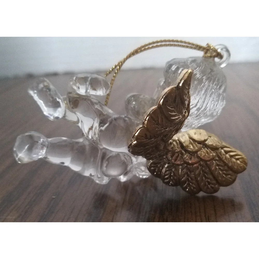 Acrylic Cherub With Harp Christmas Ornament